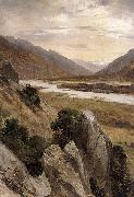 Alexandre Calame Mountainous Riverscape oil on canvas